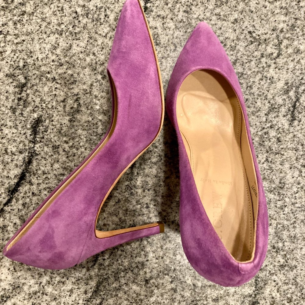 JCrew Purple Suede Heels Size 8
